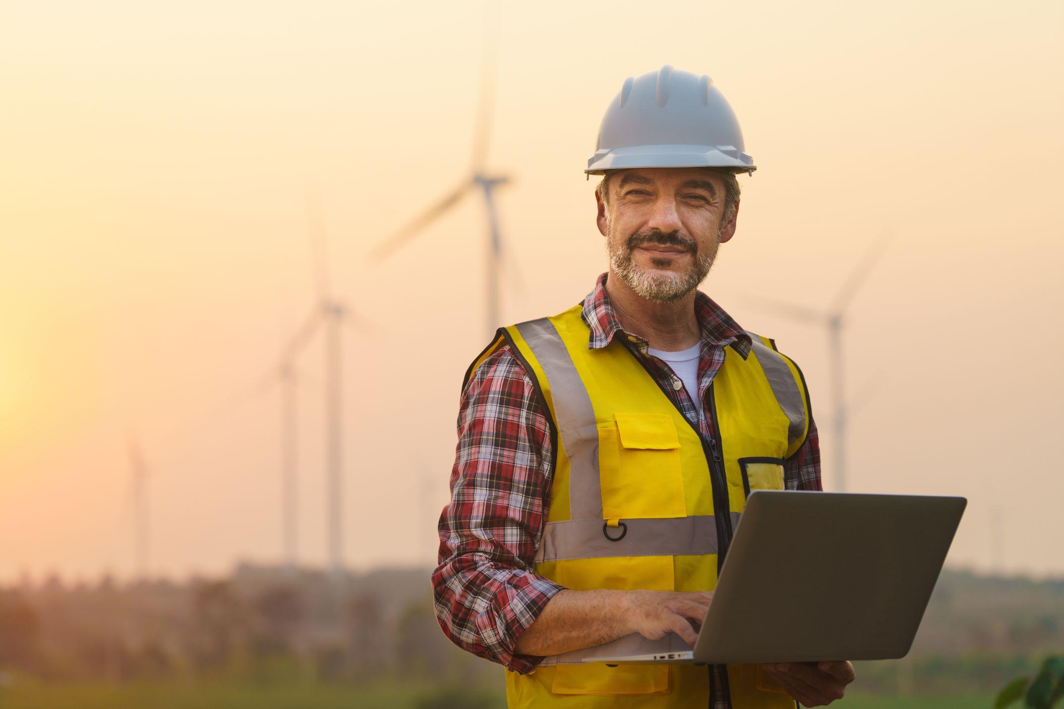 Working at a wind farm